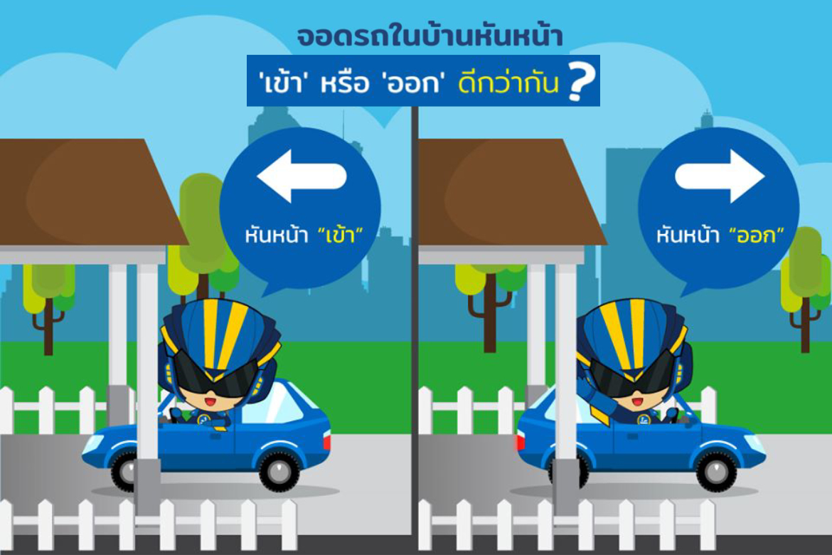 จอดรถในบ้านหันหน้า “เข้า” หรือ “ออก” ดีกว่ากัน? 