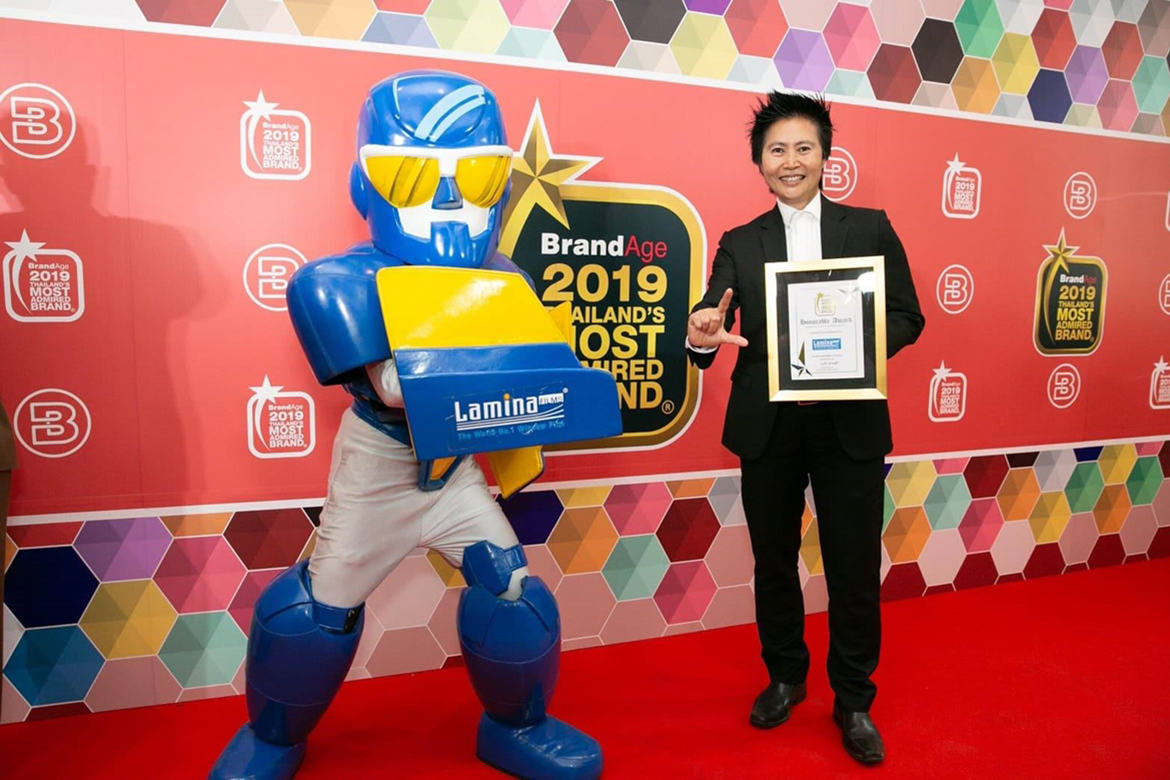 Lamina won Thailand's Most Admired Brand Award 2019, the brand with the highest reliability. For the 5th consecutive year