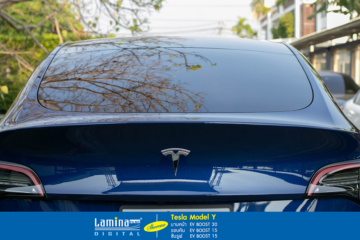 ติดฟิล์มรถยนต์ไฟฟ้า lamina ev boost Tesla Model y 5