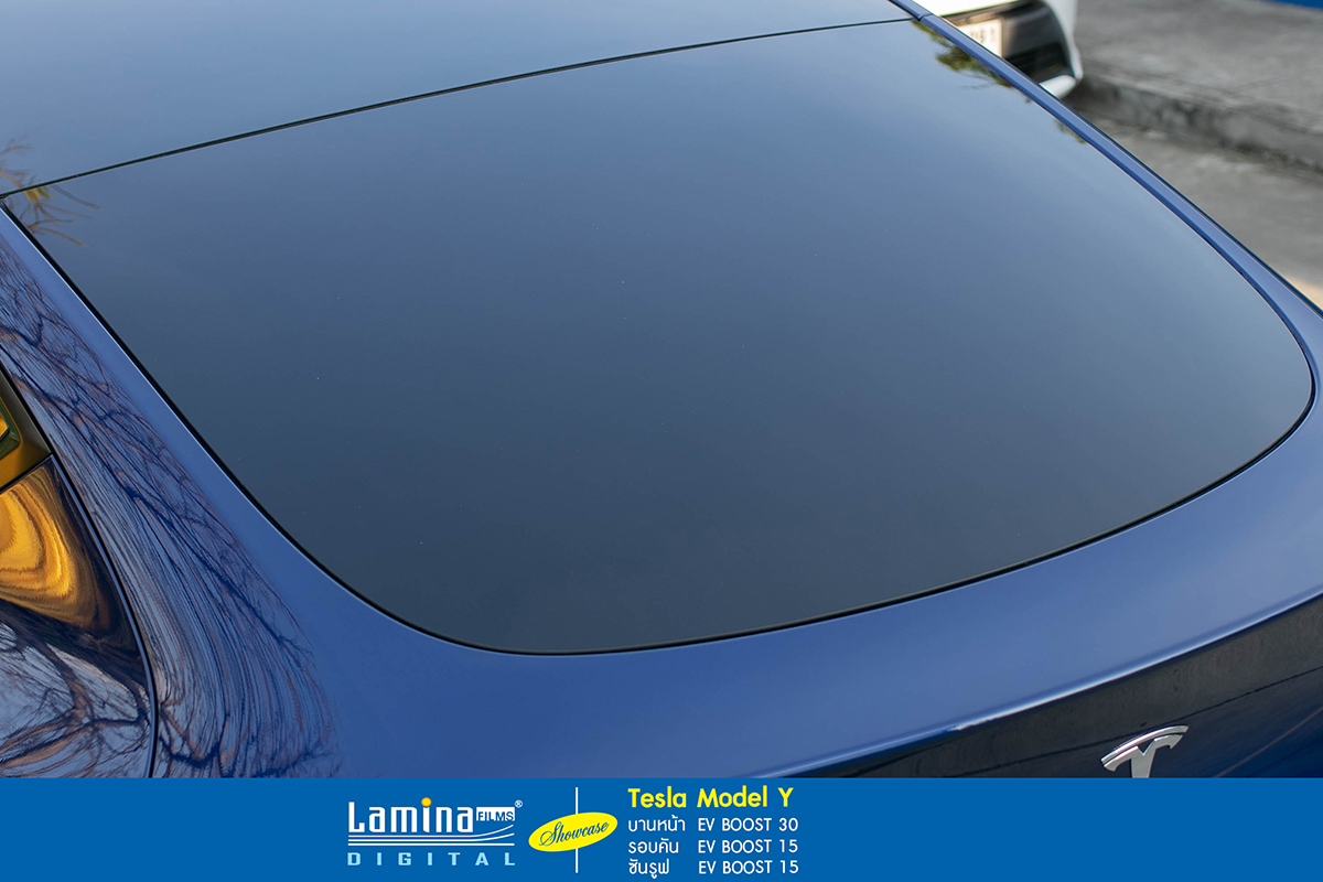ติดฟิล์มรถยนต์ไฟฟ้า lamina ev boost Tesla Model y 6