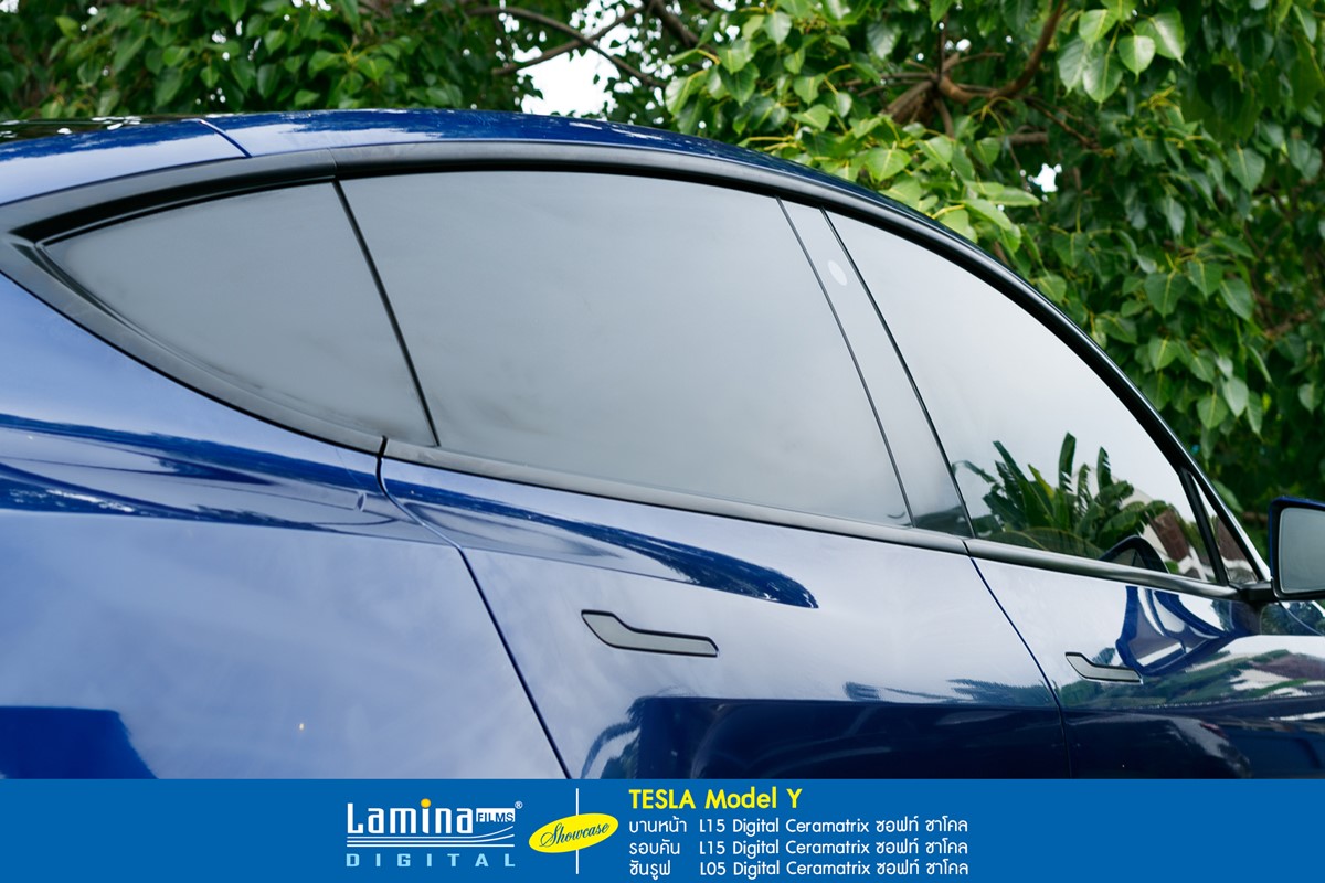 ฟิล์มเซรามิค lamina ceramatrix tesla model y blue 2