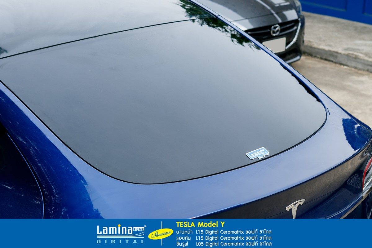 ฟิล์มเซรามิค lamina ceramatrix tesla model y blue 3