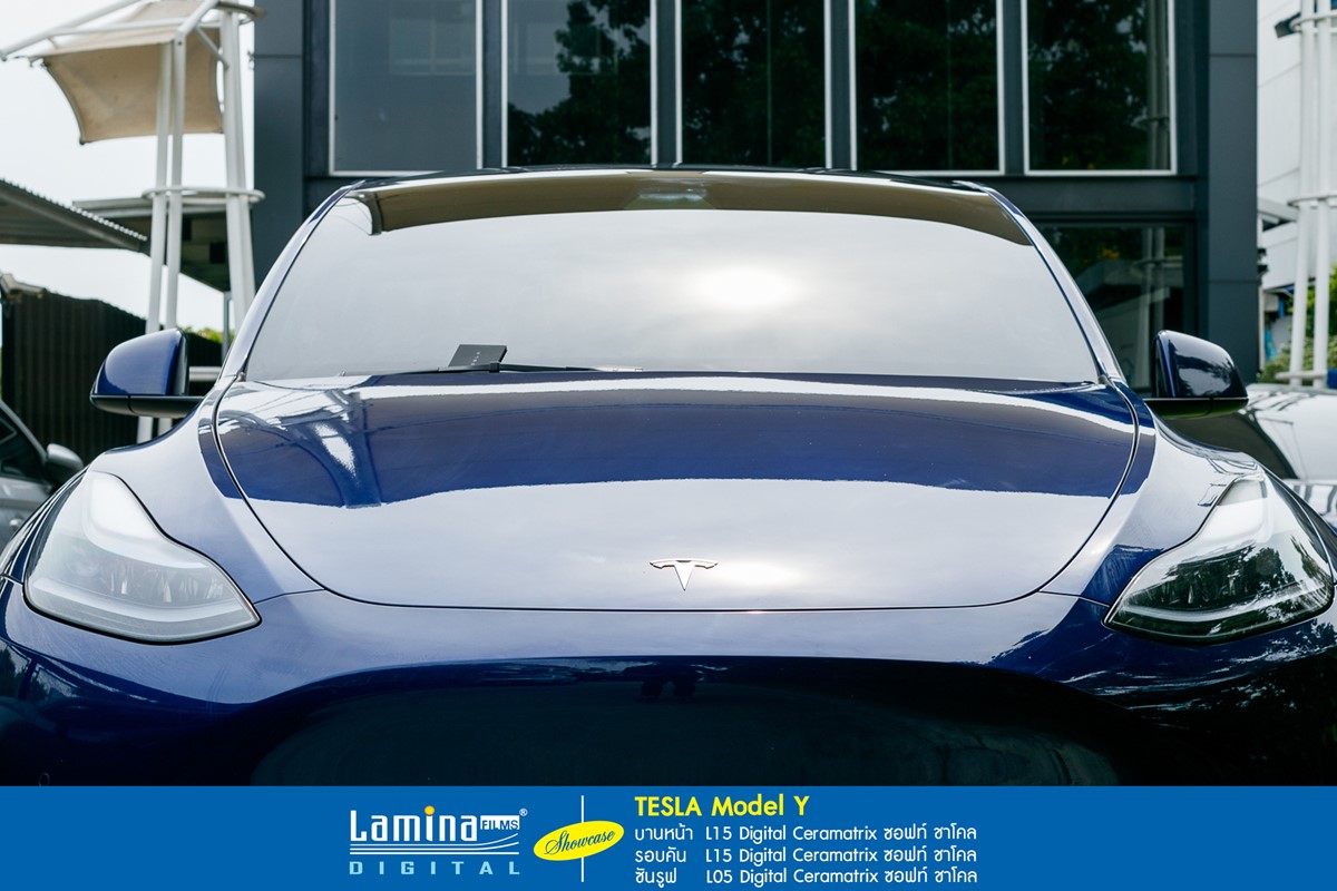 ฟิล์มเซรามิค lamina ceramatrix tesla model y blue 5