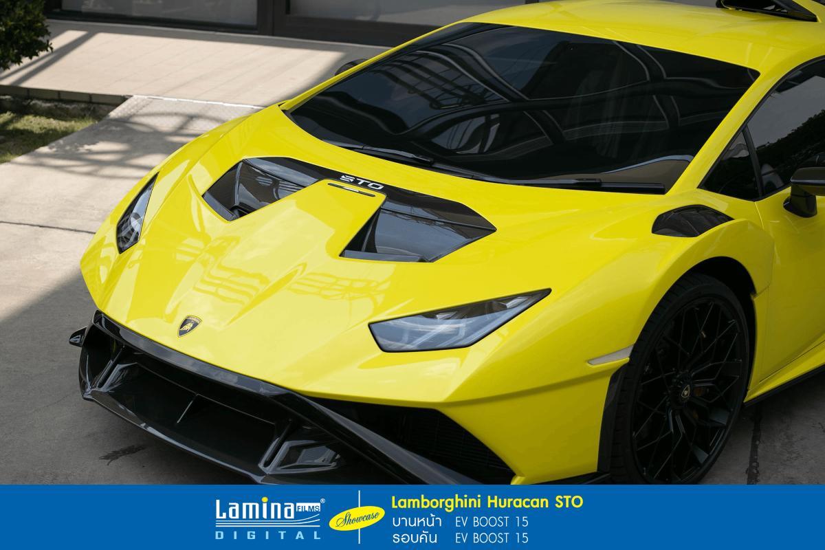 ติดฟิล์มรถยนต์ไฟฟ้า lamina ev boost Lamborghini Huracan STO 8